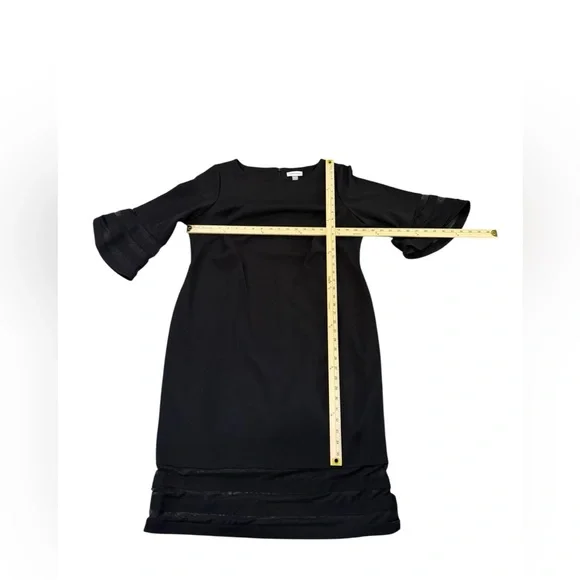 NWT Calvin Klein Black Dress Sheer cuff Sleeves and hem Knee length 16W 18W - Picture 4 of 12